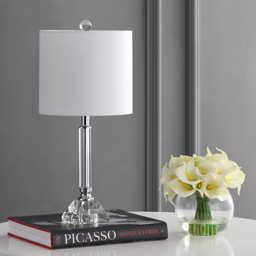 Dana 19.5" Crystal Column/Metal LED Table Lamp - JONATHAN Y